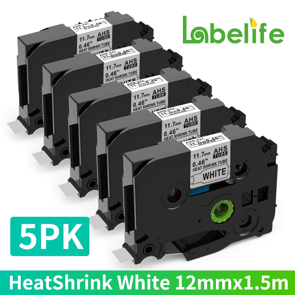 E1000PRO Tube Label Printer for Sticker Labels 12mm Compatible with Brother Ptouch TZe-231 HSe-231 High Resolution Thermal Transfer Technology