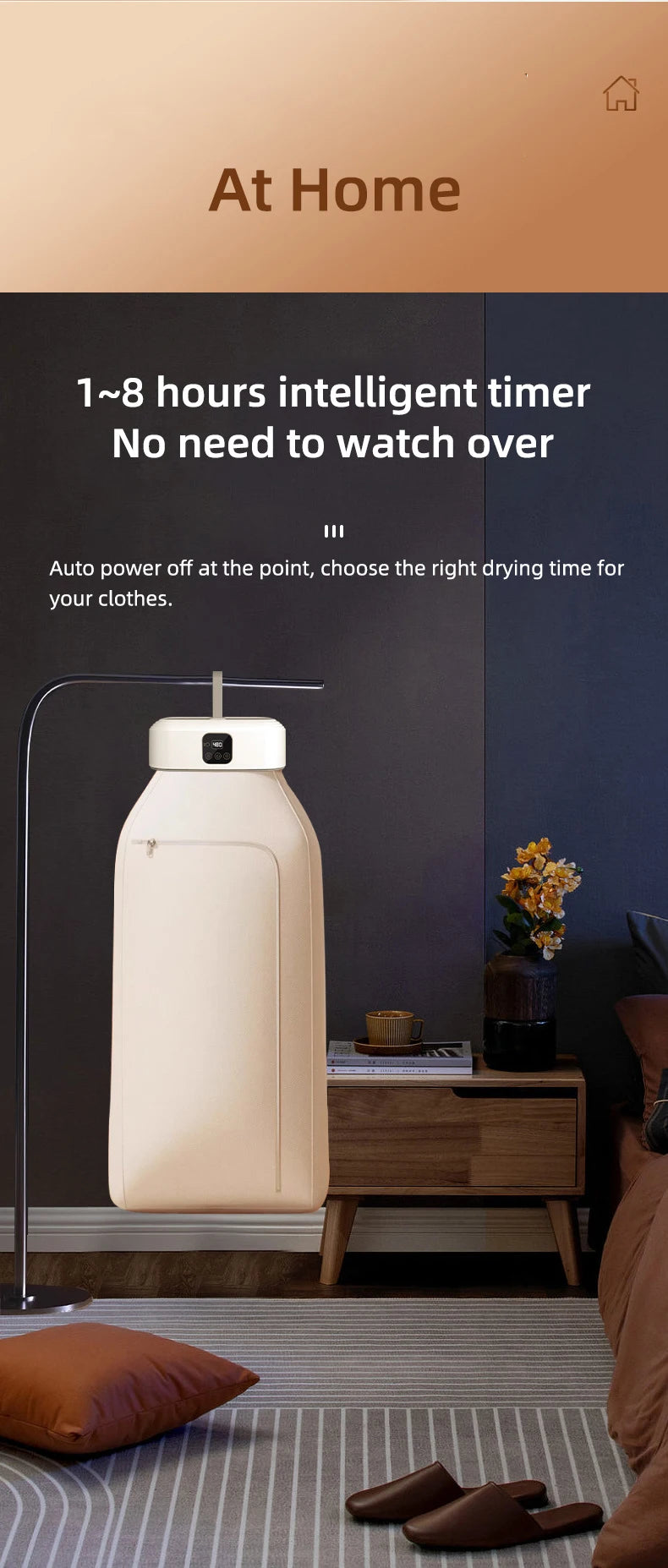 Multifunctional Electric Clothes Dryer Portable Compact Foldable Laundry Dryer Machine with Timer and Dryer Bag