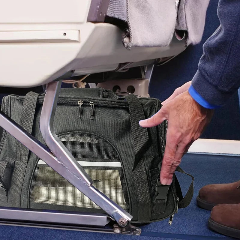 Soft-Sided Pet Travel Carrier Mesh Breathable Bag for Dogs Cats