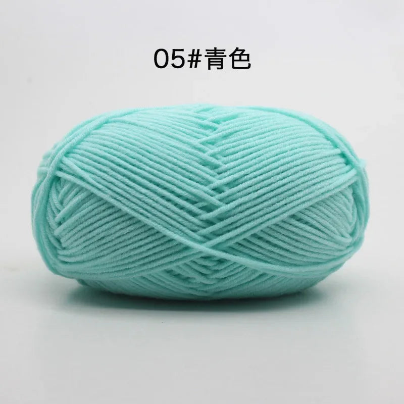 Likeecords 4-Strand Milk Cotton Yarn 60g Soft Baby Yarn for Knitting and Crochet