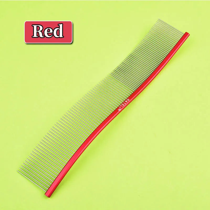 22cm S-Shaped Stainless Steel Pet Grooming Comb for Cats and Dogs with Dense Teeth for Effective Hair Removal and Cleaning