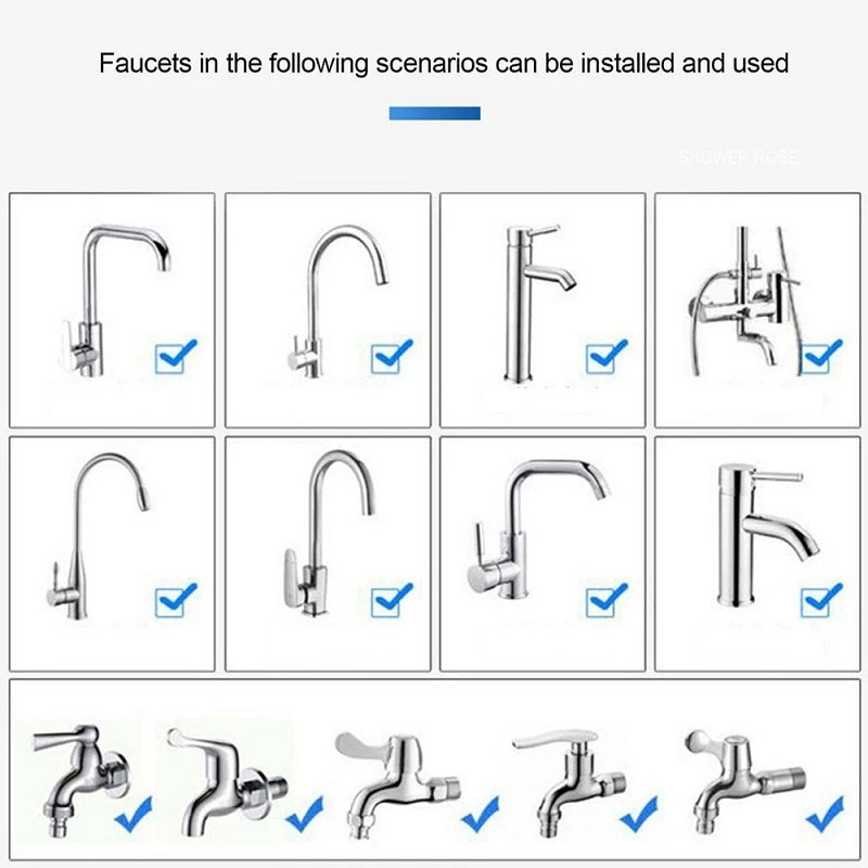 Grifo de fregadero con 2 o 3 modos y rotación de 360 grados, tubo de extensión de filtro, grifo de ahorro de agua para ducha, accesorios universales para cocina