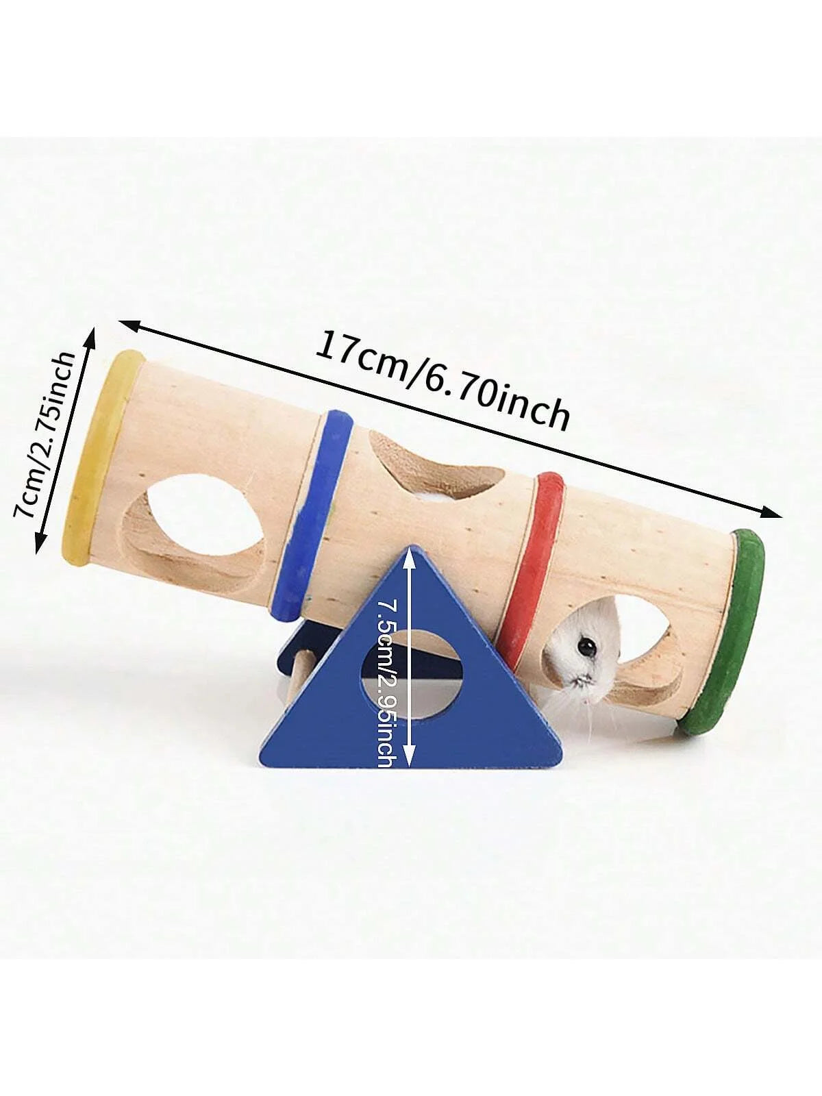 1pc-Pet toy hamster seesaw wooden squirrel seesaw bucket toy