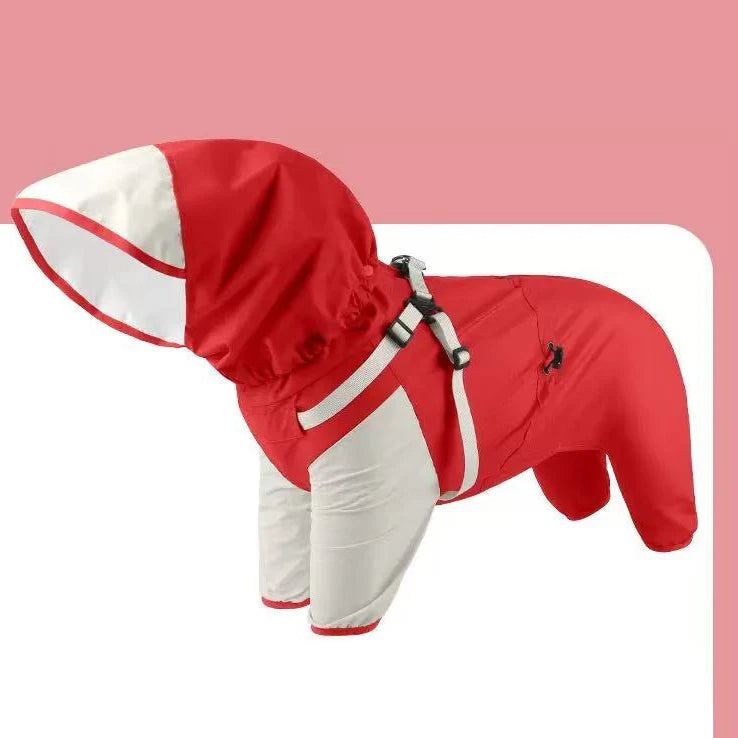 Pet Dog Waterproof Coat Puppy Hooded Jacket for Rainy Day Outdoor Dog Raincoat Reflective Clothes for Small Medium Large Dogs