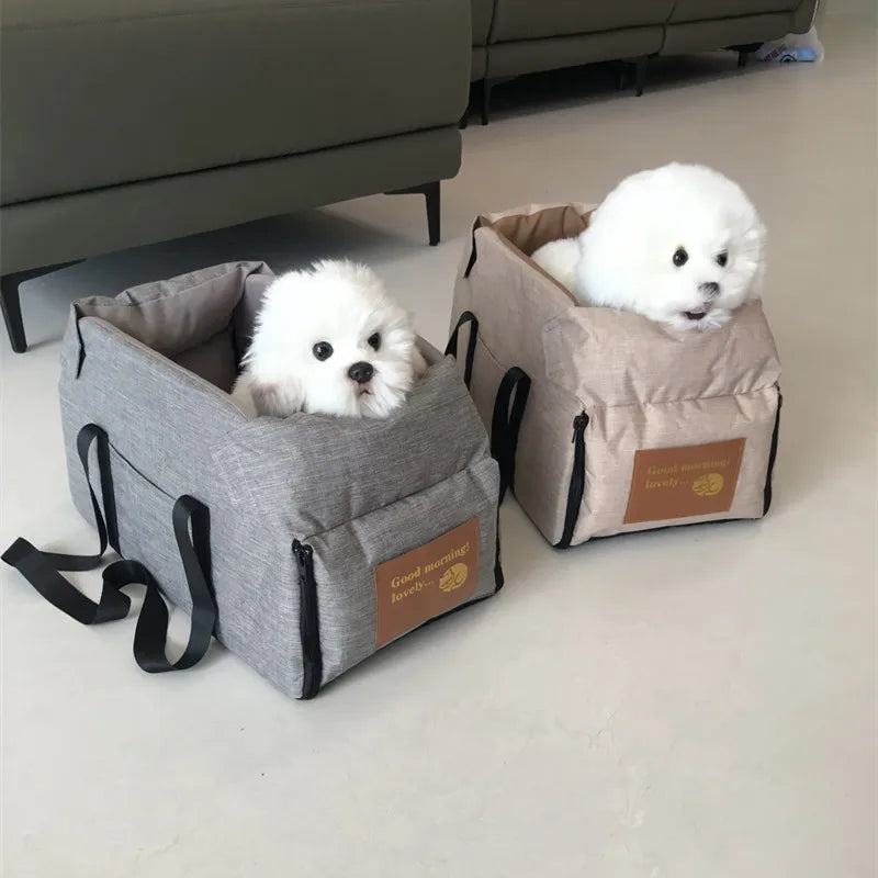 42X22X23cm Portable Pet Cat Elevated Car Seat Waterproof Dog Carrier for Small Dogs and Cats