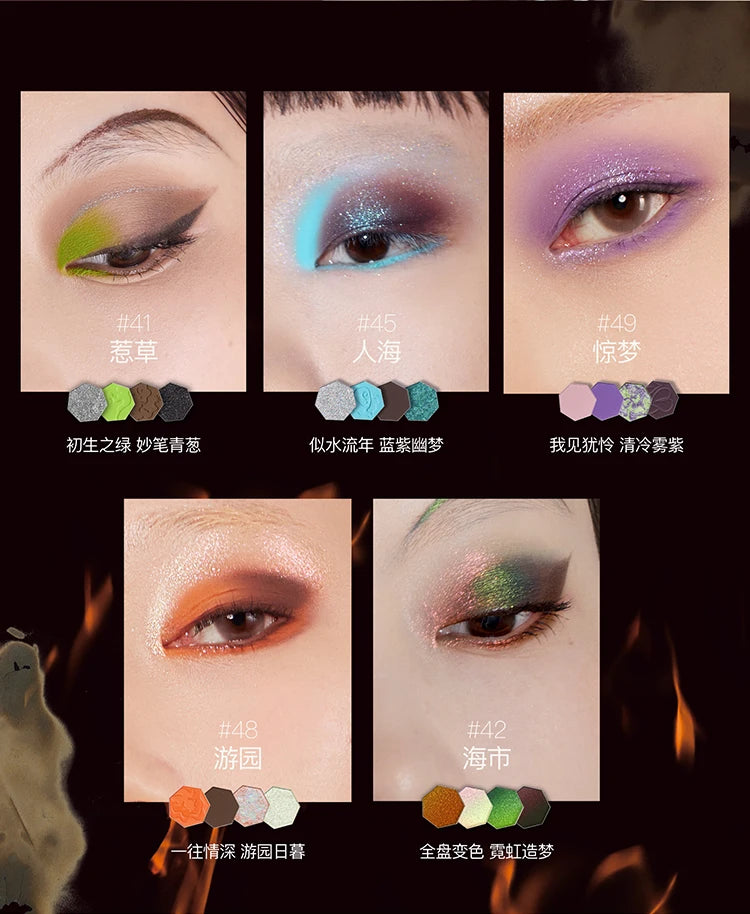 Girlcult Vegan 4 Color Eyeshadow Palette Shimmer Matte Chameleon Makeup for Halloween and Everyday Looks