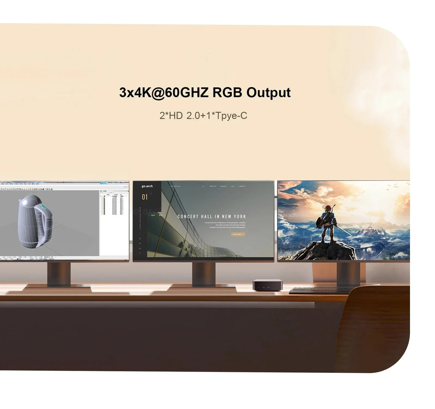 Chatreey T9 Mini PC Intel Alder Lake N100 4K 60Hz Dual SSD