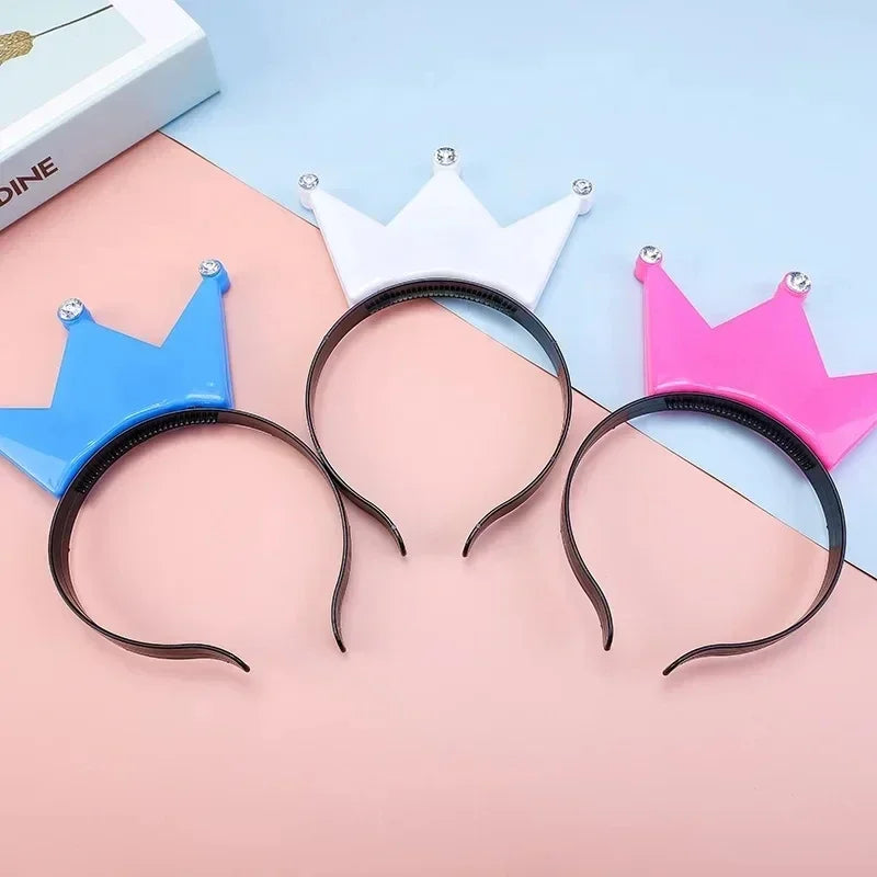 LED Princess Crown Headbands 6/12pcs Light Up Tiaras for Weddings and Parties Flashing Hair Hoops