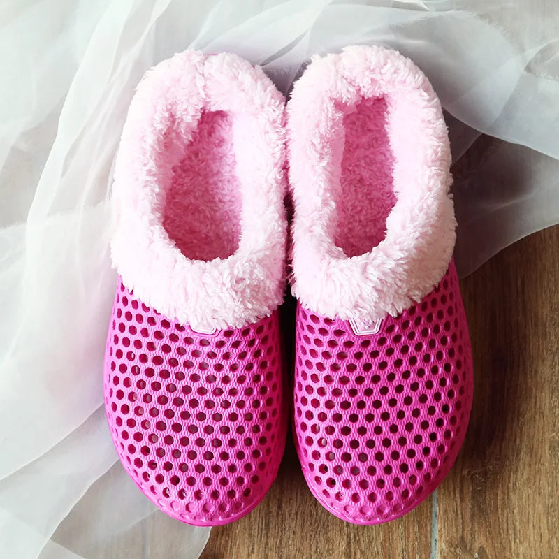 YRZL Winter Slippers Men Women Indoor Warm Non Slip Clogs
