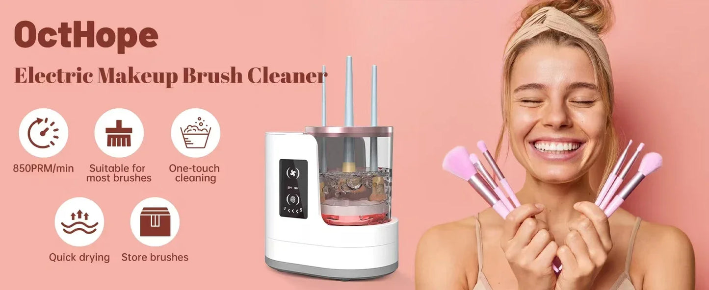 3 In 1 Electric Makeup Brush Cleaner With Brush Dryer