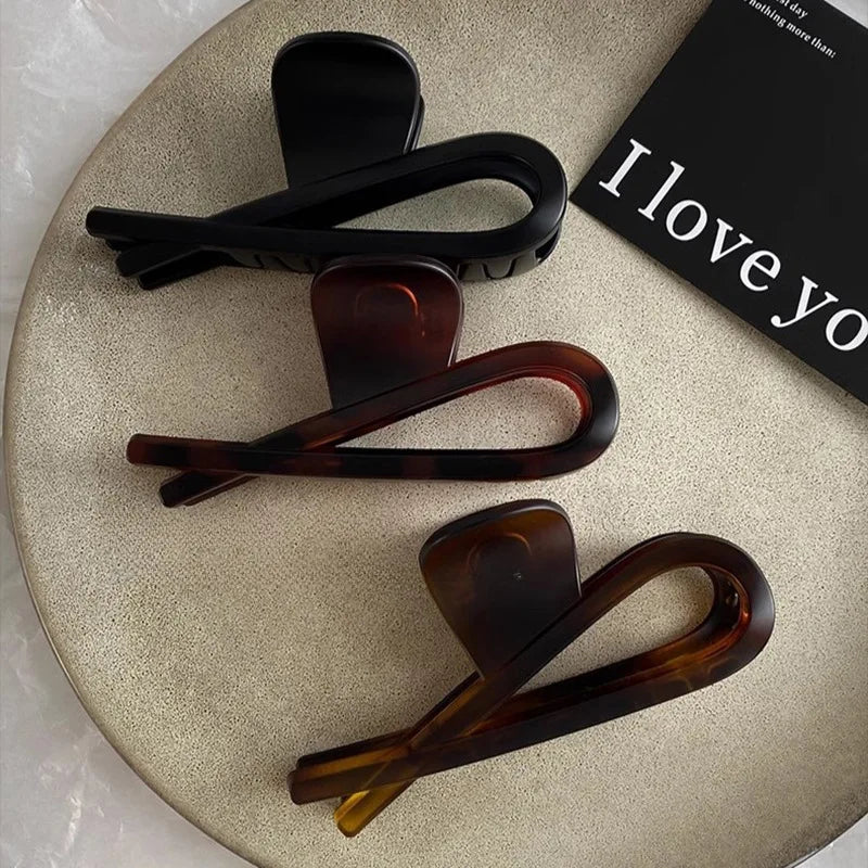 Korean Large Hair Claws Crabs Matte Bow Clips for Women Girls