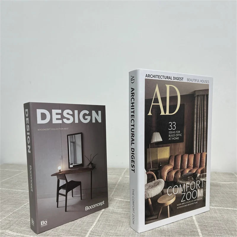 2 Piece Luxury Fake Book Decoration Set for Home and Cafe Decor Vintage Style Ornaments for Study and Club