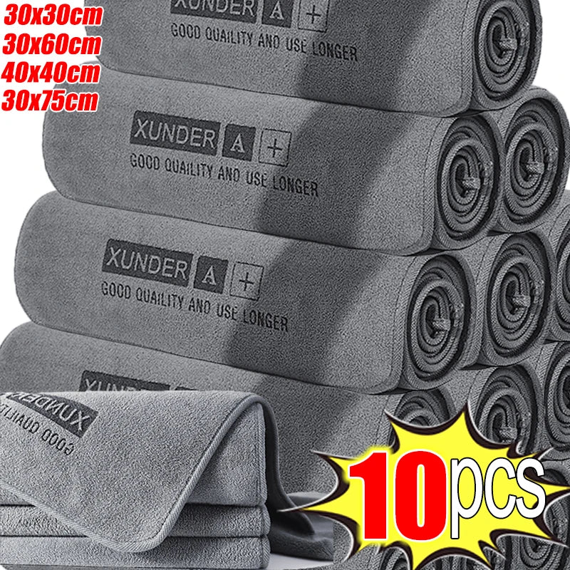 10 Pack High-End Microfiber Car Washing Towels for Ultimate Cleaning and Drying with Superior Water Absorption and Scratch-Free Softness