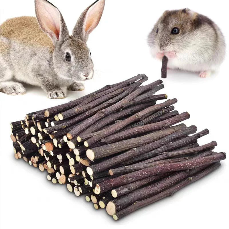 20/40/80/100pcs Hamster Rabbit Teeth Grinding Apple Tree Stick Minerals Molar Stone Toys for Chinchilla Hamster Pet accessories