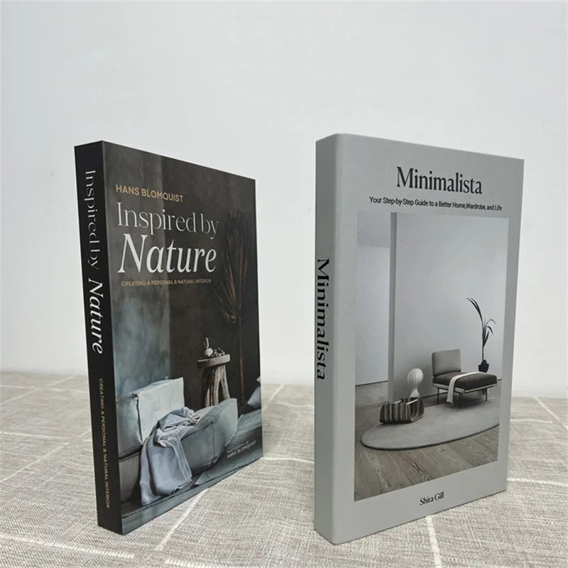 2 Piece Luxury Fake Book Decoration Set for Home and Cafe Decor Vintage Style Ornaments for Study and Club