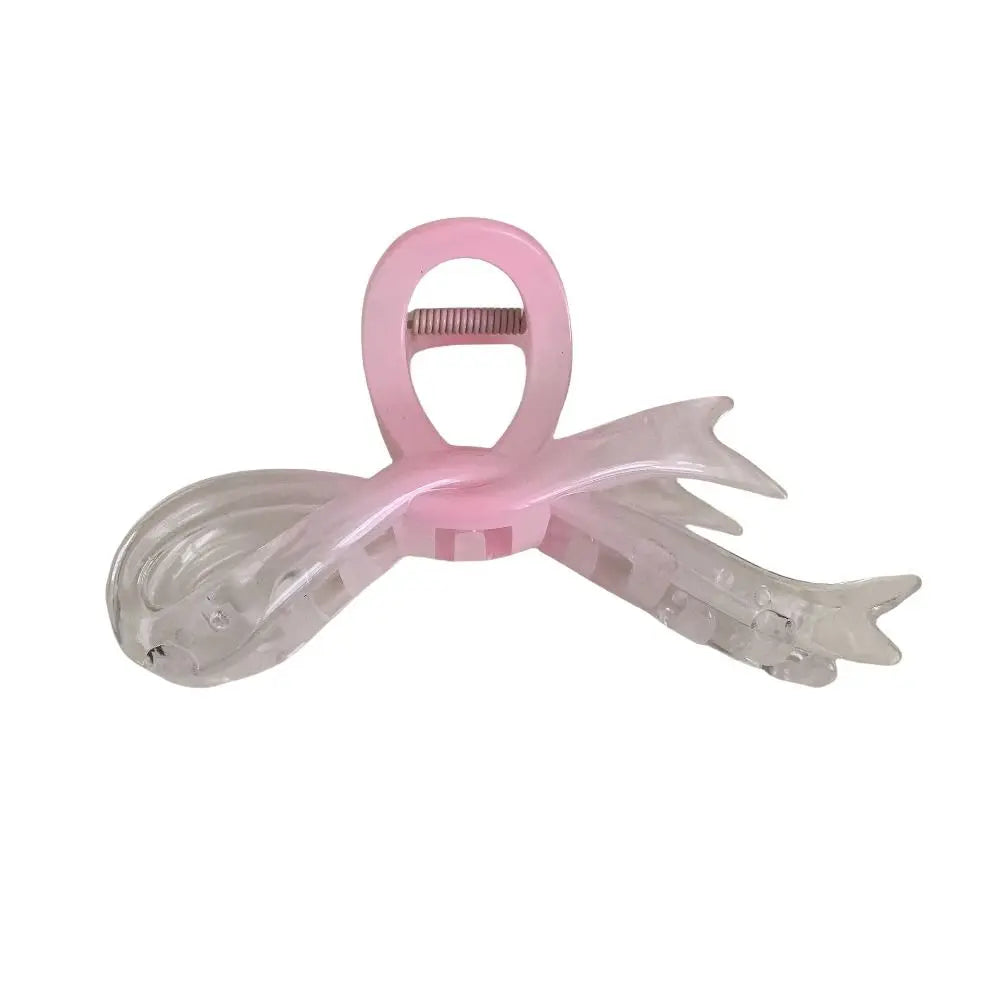 Fashion Pink Gradient Hair Clip Butterfly Bow Shark Clip for Women