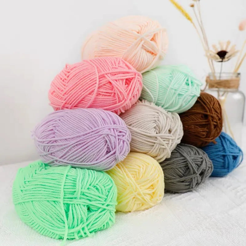 A1-1 50g Set Soft Milk Cotton Yarn for Knitting and Crochet