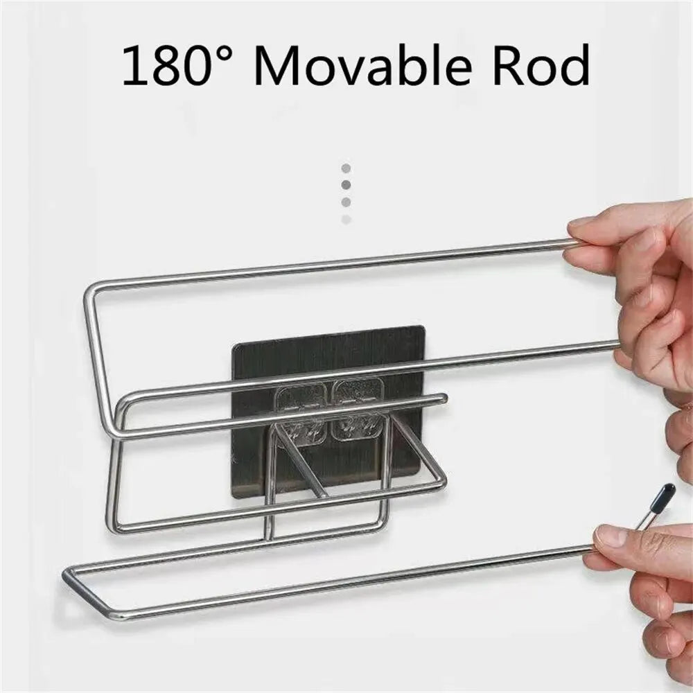 2PCS Kitchen Paper Towel Holder Adhesive Rack for Storage