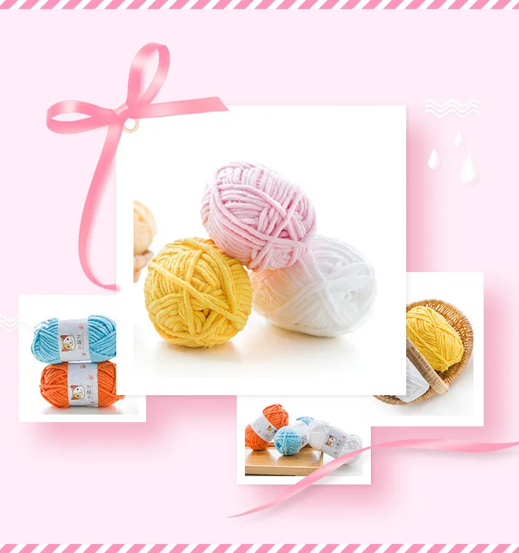50g Polyester Cute Yarn Ball for Warm Velvet Crochet Scarf