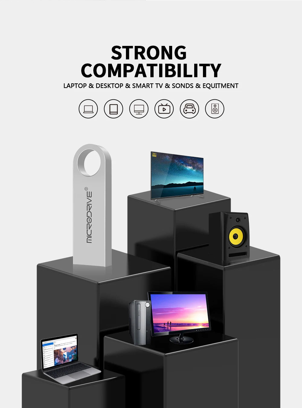 High Speed Memoria Flash Drive 8GB 32GB 64GB 128GB Waterproof USB 2.0 Metal Stick Custom Logo