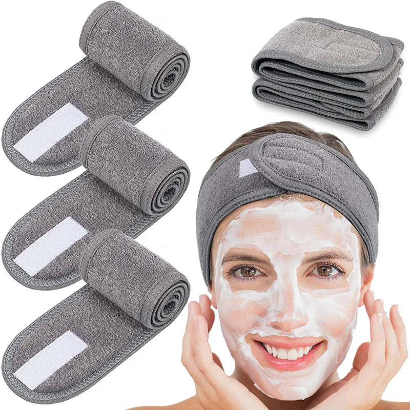 1pcs Facial Spa Headband Adjustable Terry Cloth Hair Wrap