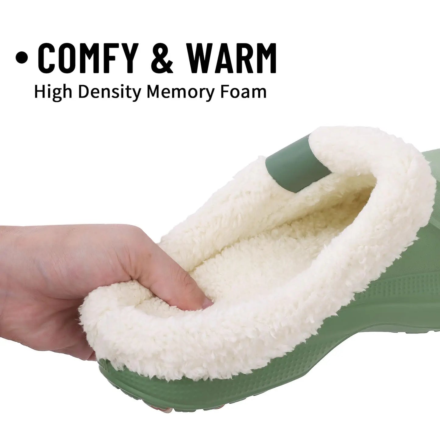 Crestar Women and Men Fur Lined Clogs Memory Foam Slippers