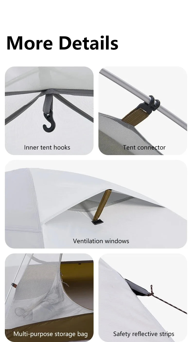 Naturehike Camping Tent 2-3 People Waterproof Ultralight UPF50+ Outdoor Shelter