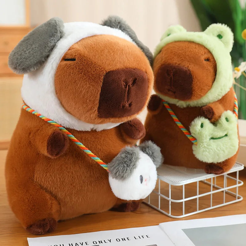 30-85cm Giant Lotus Leaf Umbrella Capybara Plush Toy