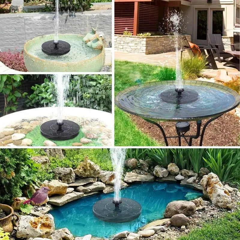 Bomba de agua para fuente solar con 6 boquillas para estanques, baños de pájaros, jardines, piscinas, peceras y fuentes de energía solar para exteriores