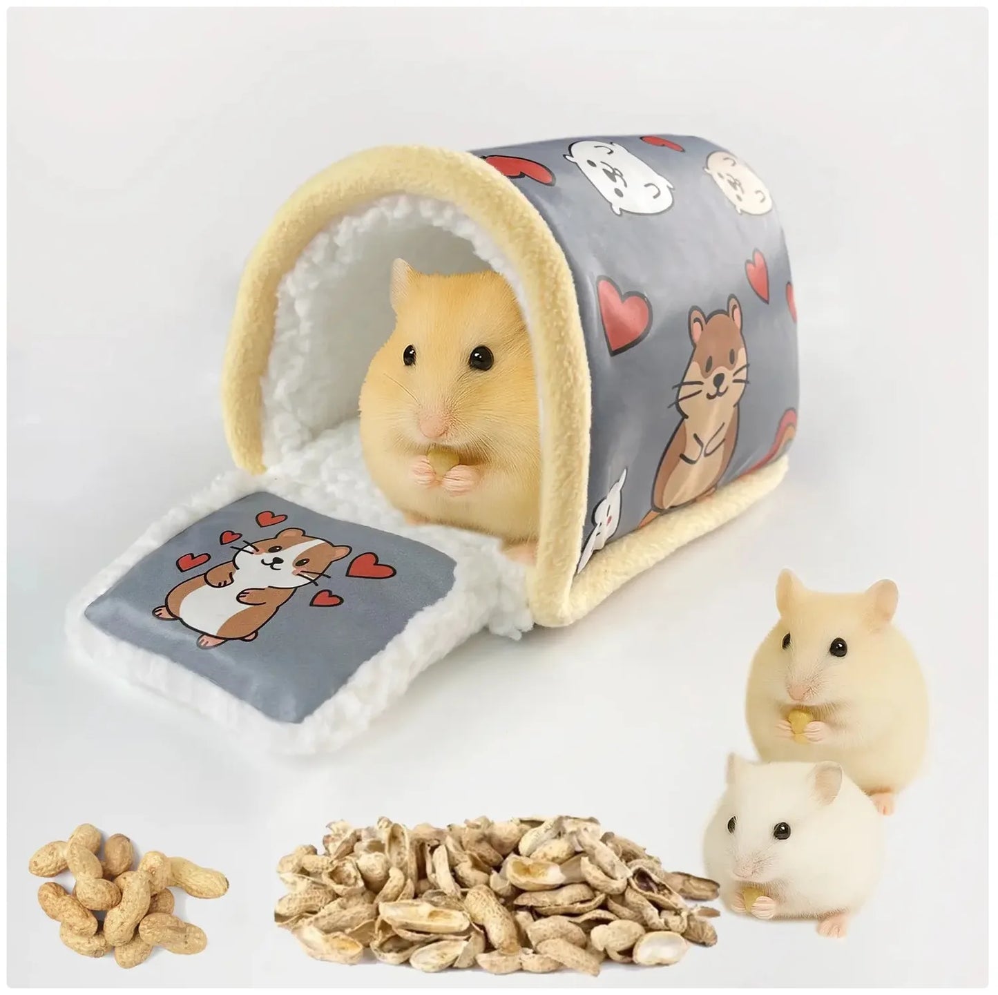New Style Pet Cotton Nest Winter Insulated House Hamster Nest Golden Thread Bear Flower Branch Rat Add Cotton Warm Nest Little