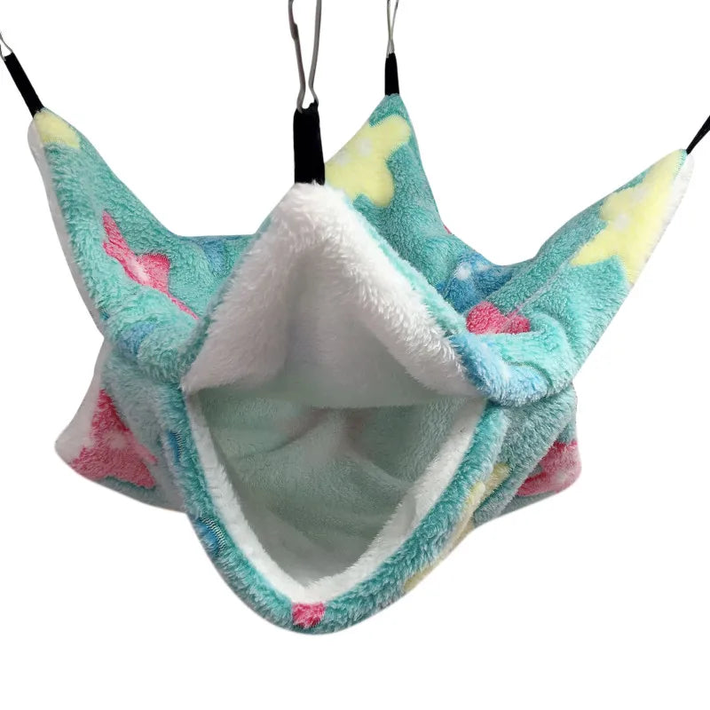 Hamster Hideout Cage Print Fleece Guinea Pig Sugar Glider Sleeping Bed Rodent Hammock Rat Little House Animals Supplies