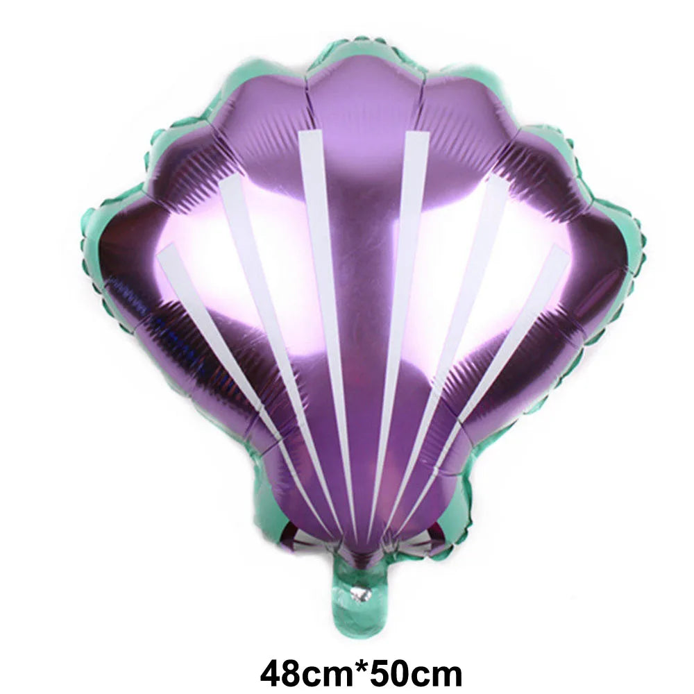 4th Birthday Sea Animal Decoration Blue Foil Balloon 32inch