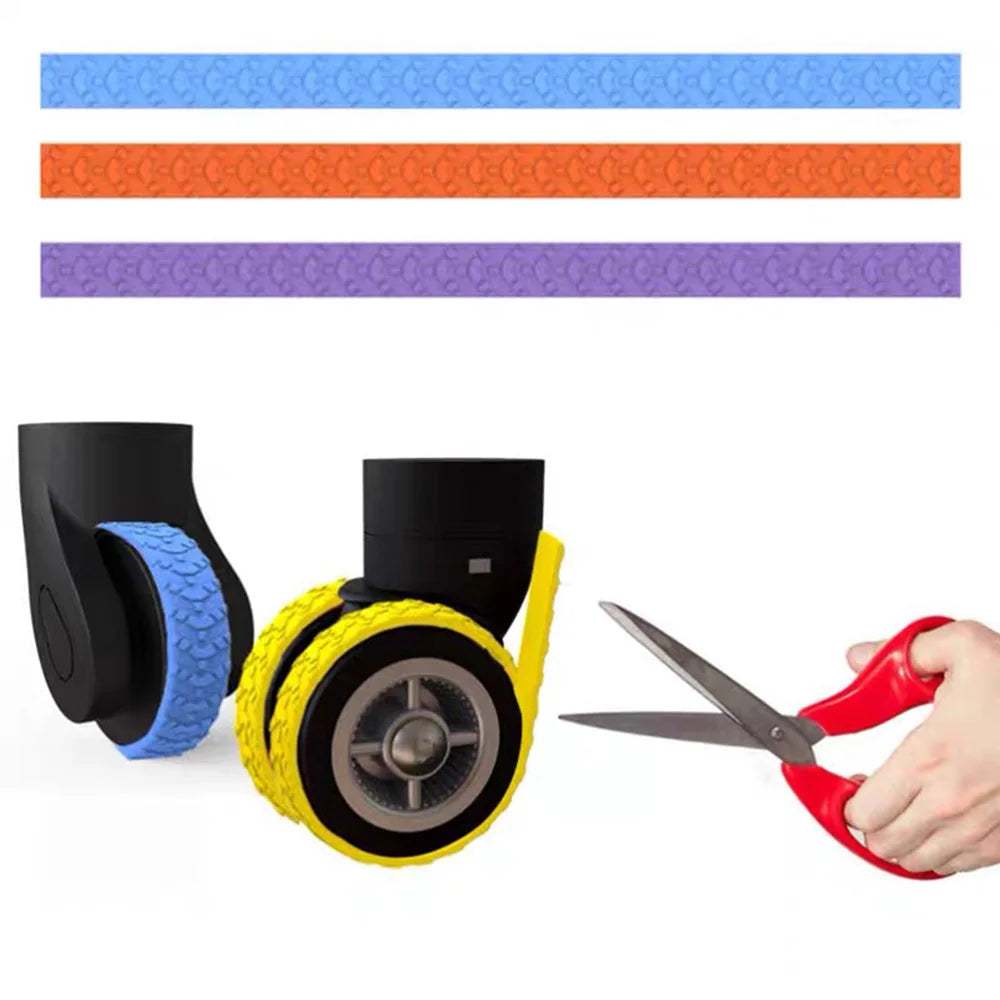 4PC Silicone Suitcase Wheel Protection Case for Quiet Travel