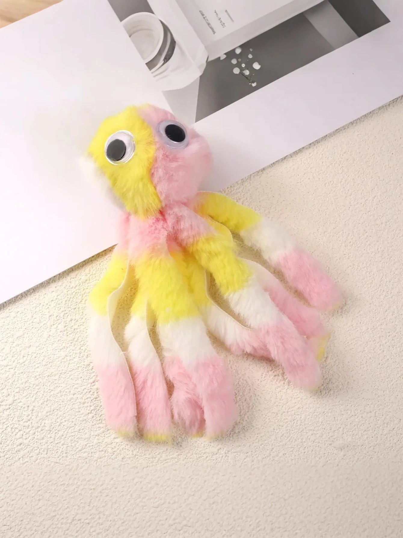 Adorable Octopus Plush Cat Toy - Interactive Chew & Kick Game, Teaser Wand Replacement Heads, Assorted Colors for Indoor Cats