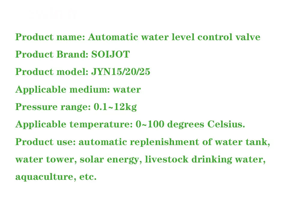 1/2'' 3/4'' 1'' Control de nivel de agua práctico Reemplazo duradero Válvula de flotador completamente automática Balva de bola de nailon anticorrosión