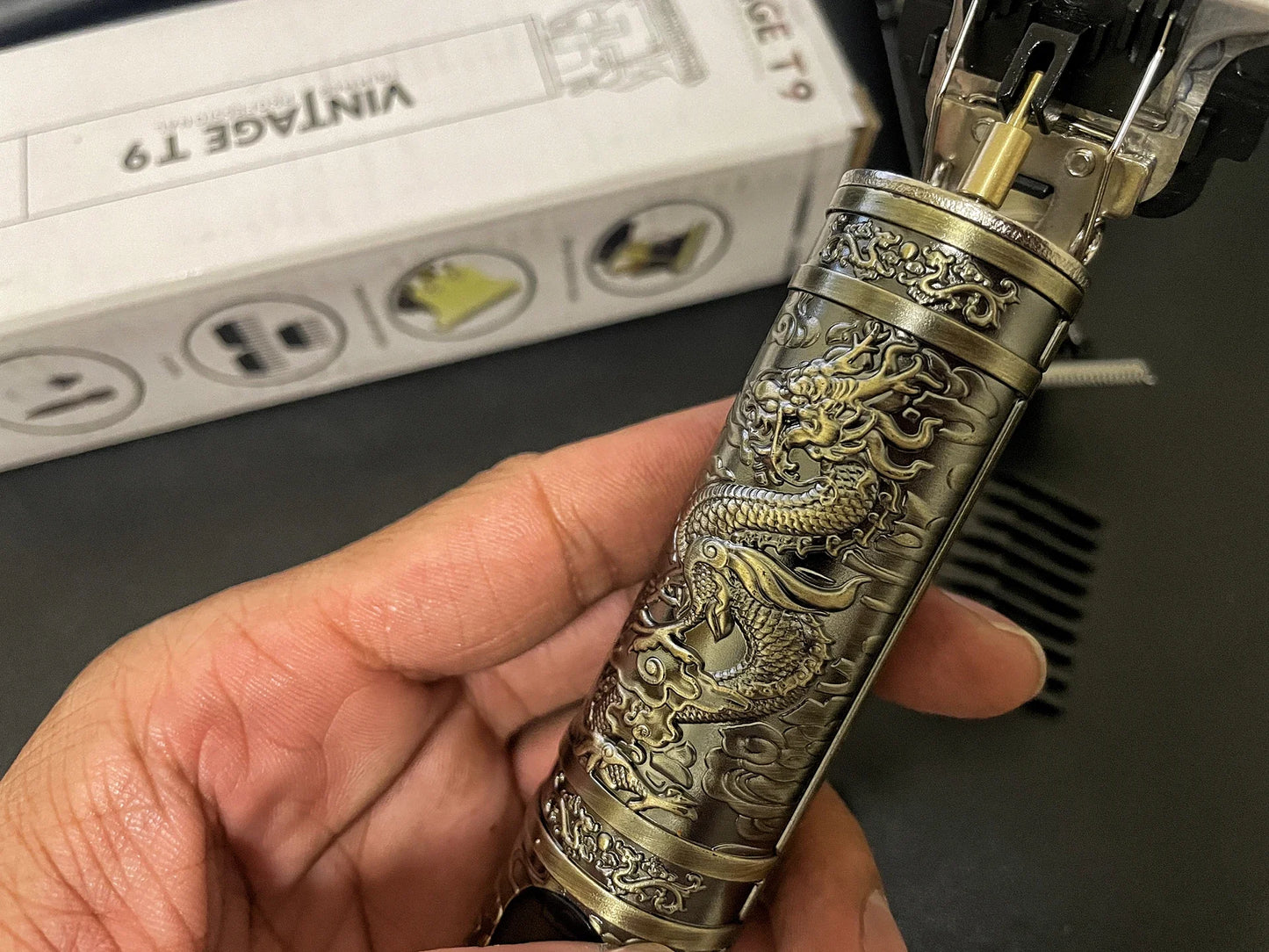 LCD Display T9 Electric Hair Trimmer for Men with 0mm Precision Shaving Ideal for Travel and Home Use