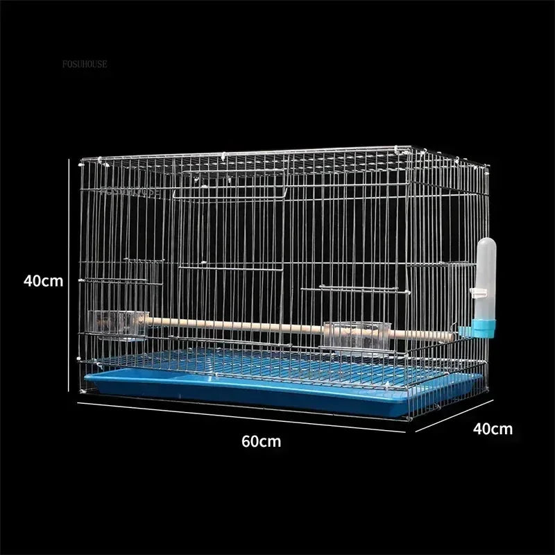 Garden Outdoor Portable Cage Thick Iron Birdcage Large Electroplating Starling Breeding Cage Budgie Bird Cage Bird Accessories W