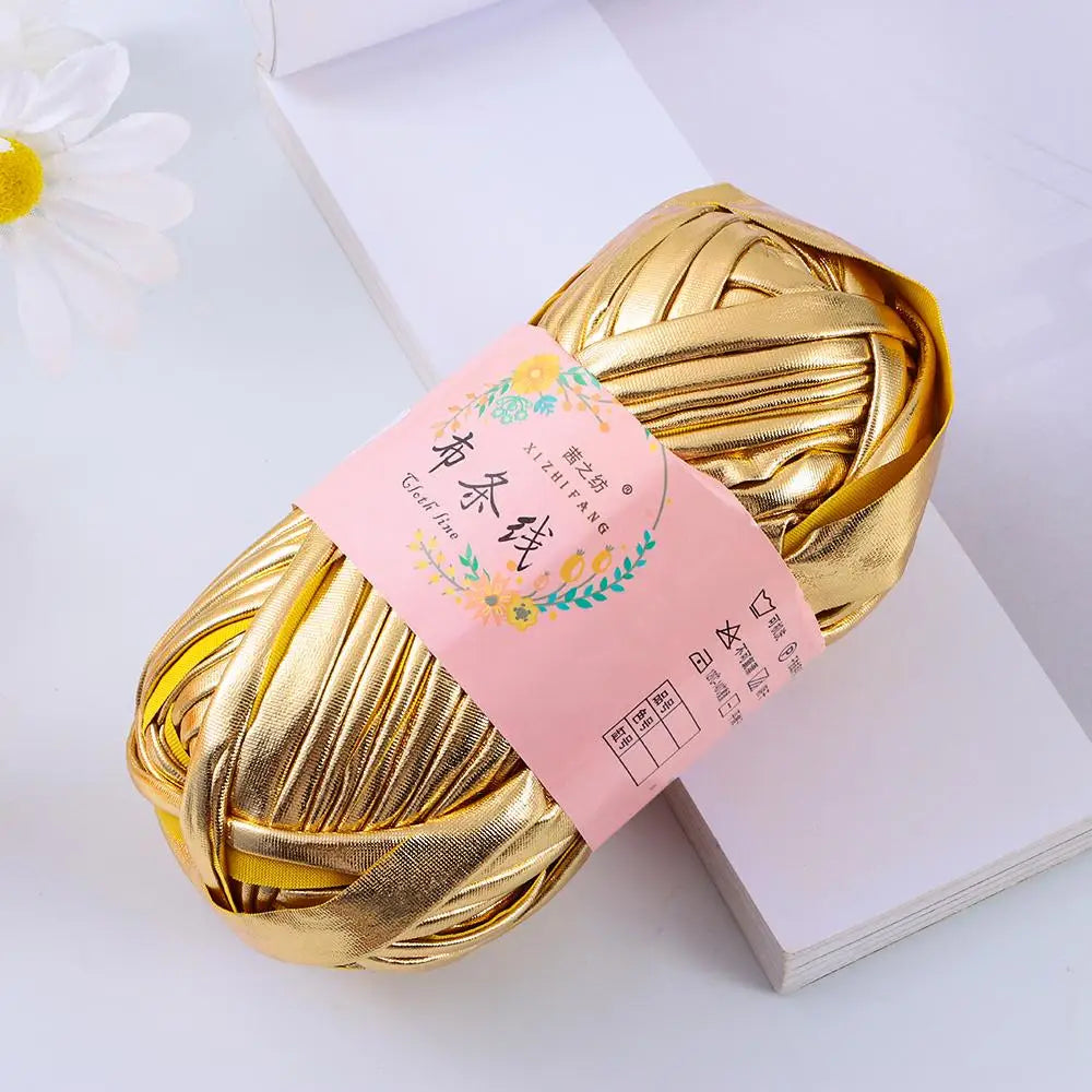 Imitation Leather Crochet Yarn For DIY Hand Knitting Magic Color