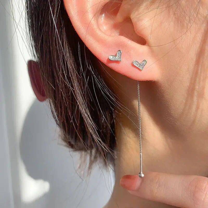 Charming 925 Sterling Silver Long Chain Threader Earrings for Women Fashion Jewelry