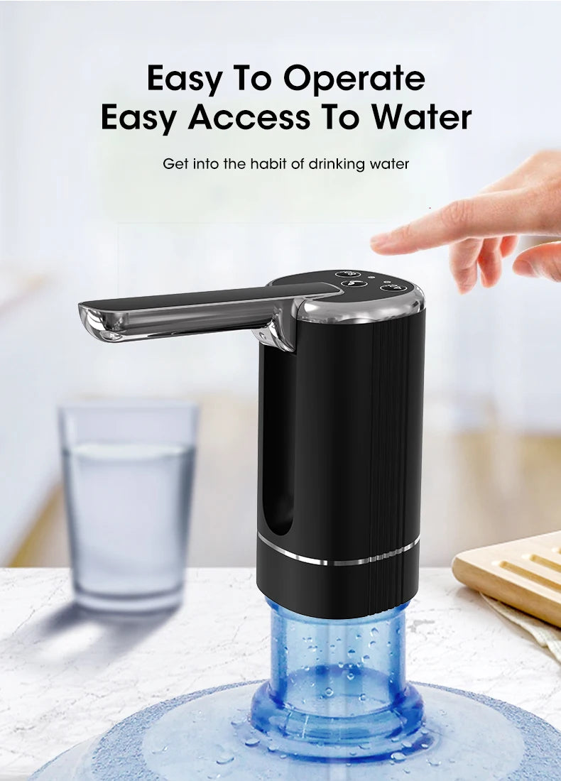 HOMEFISH Foldable Water Bottle Pump β Automatic Electric Dispenser for Home Use