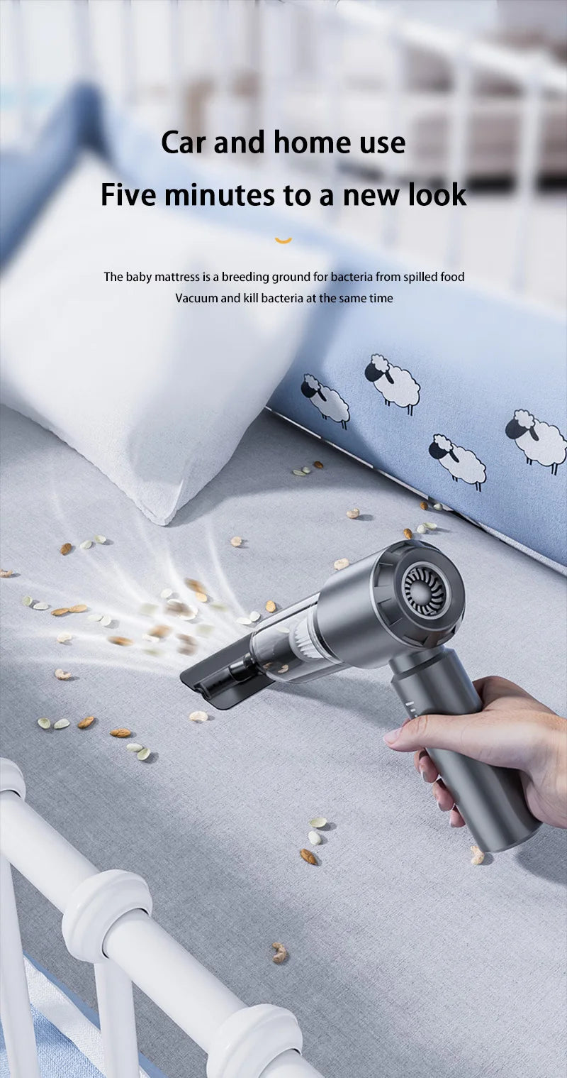 Car Vacuum Cleaner 360000Pa Mini Wireless Handheld