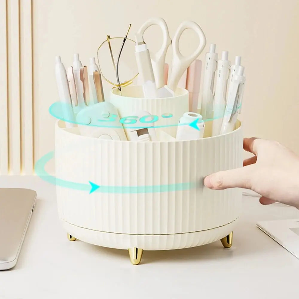 360 Rotating Makeup Brush Holder Portable Cosmetic Organizer