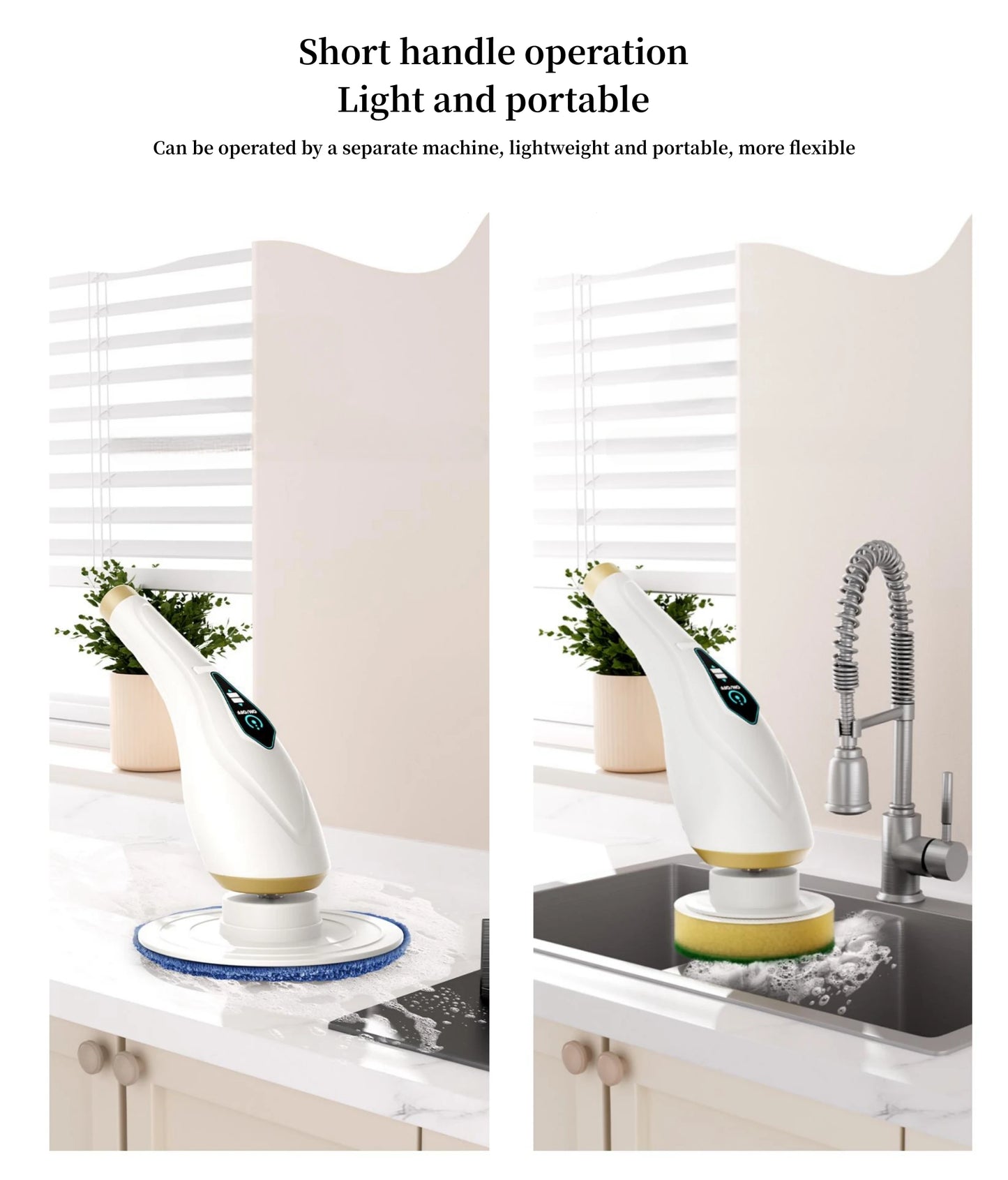 Xiaomi 8 in 1 Electric Cleaning Brush Multifunctional Portable Household Tool with LED Display for Kitchen and Bathroom Cleaning