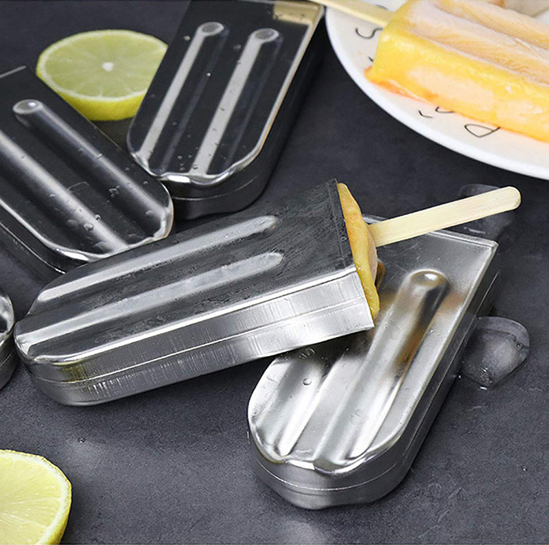 Stainless Steel Popsicle Mold Set β Reusable Ice Lolly Maker with Holder Rack for Homemade Treats