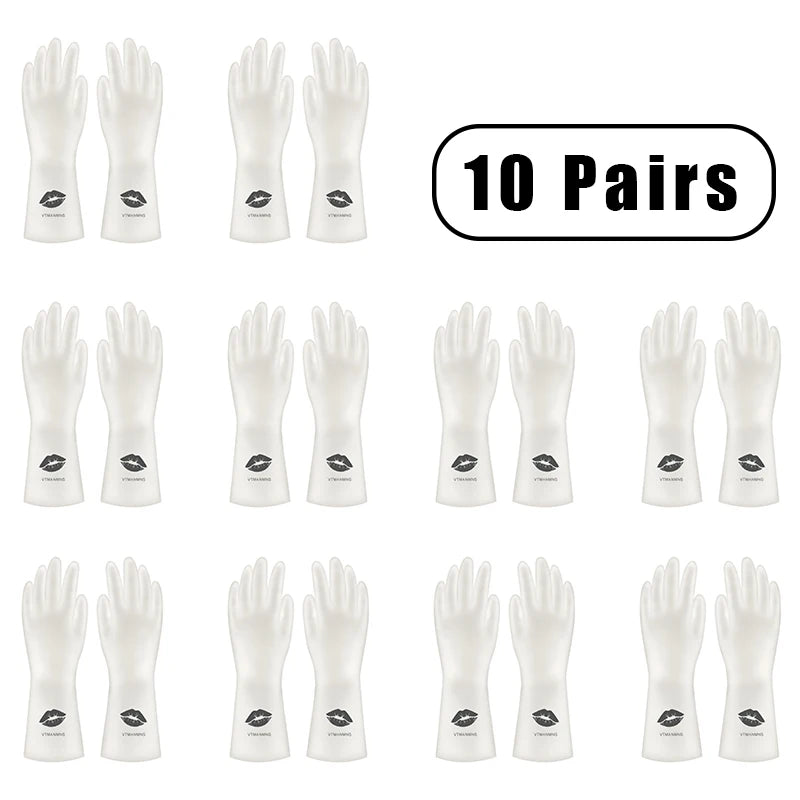 10 Pairs Waterproof PVC Cleaning Gloves for Household Tasks Durable Non-Slip Latex Material for Dishwashing Laundry and General Cleaning