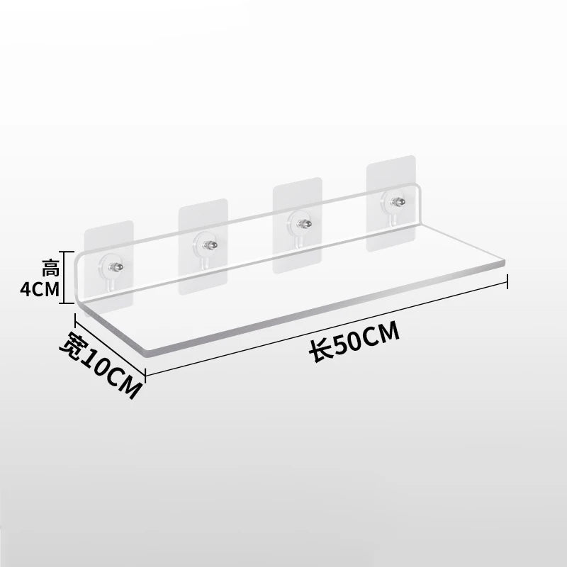 Invisible Acrylic Floating Wall Ledge Shelf for Kids Bookshelves and Bathroom Storage