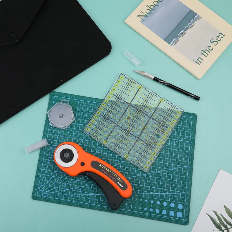 KRABALL Rotary Cutter for Leather and Fabric DIY Projects Ergonomic Roller Knife for Sewing Quilting and Crafting