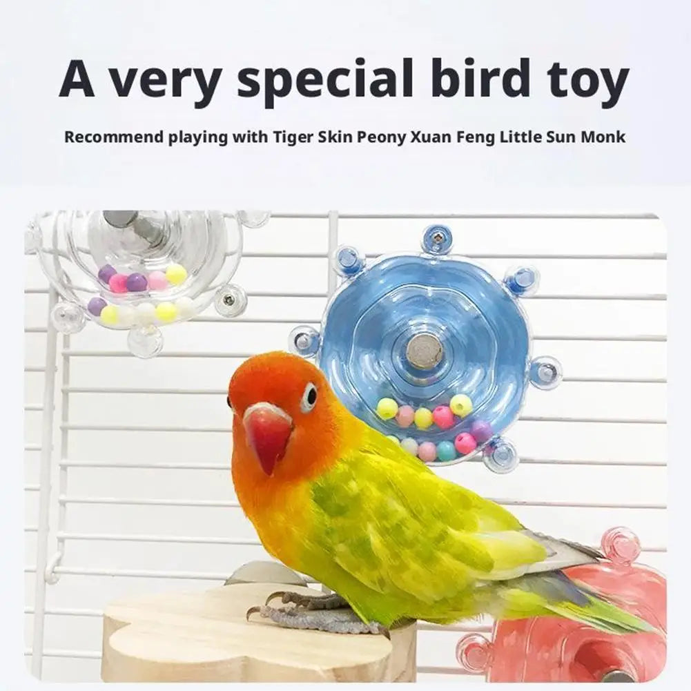 Colorful Parrot Decompression Toy Rotating Help Pets Energy Toy Safe Of Made Wheel Release Bite Materials Animal Toys