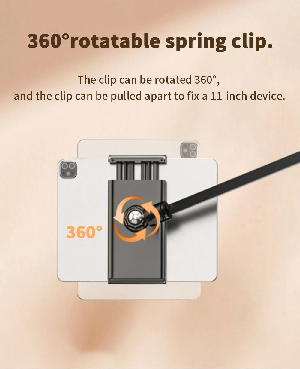 Tablet Holder for Bed with 90cm Metal Arm 360 Degree Rotation