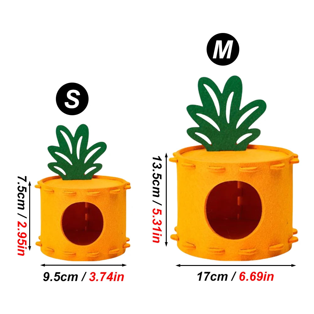 1 Pc Carrot-Shaped Hamster House Cute Cartoon Stump Hideout Tunnel Toy for Pet Small Animals Hamsters Rabbit Playhouse Bed Nest